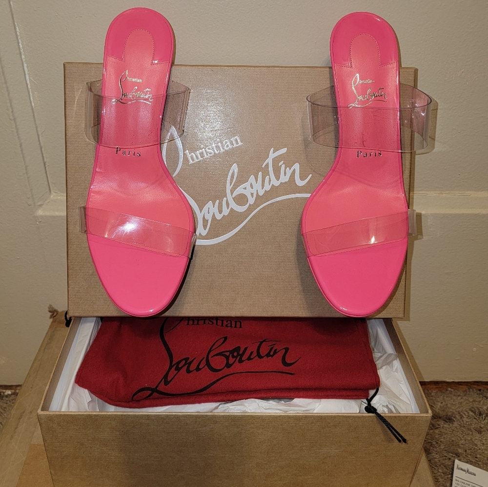 Christian Louboutin Just Nothing Mule Neon Pink 9B